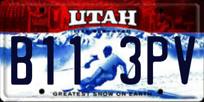 UT license plate B113PV