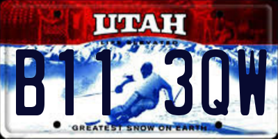 UT license plate B113QW