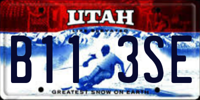 UT license plate B113SE