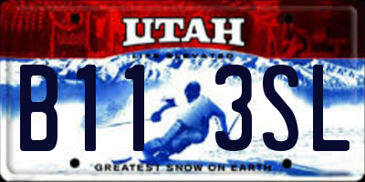 UT license plate B113SL