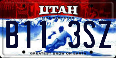 UT license plate B113SZ