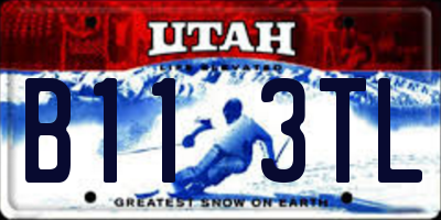 UT license plate B113TL