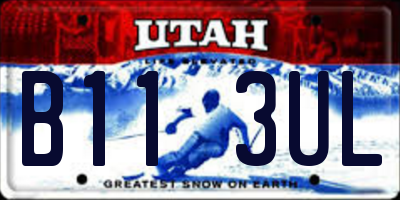 UT license plate B113UL