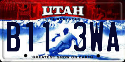 UT license plate B113WA