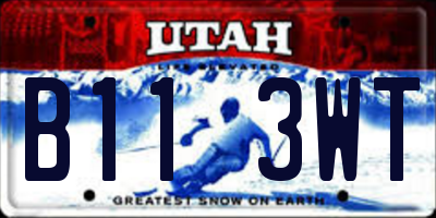 UT license plate B113WT