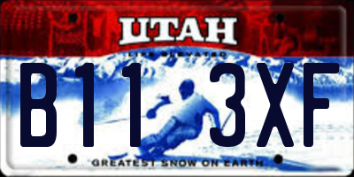 UT license plate B113XF