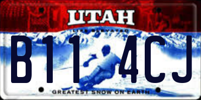 UT license plate B114CJ