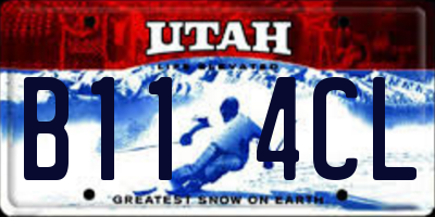 UT license plate B114CL
