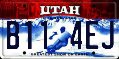 UT license plate B114EJ