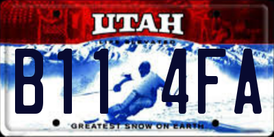 UT license plate B114FA