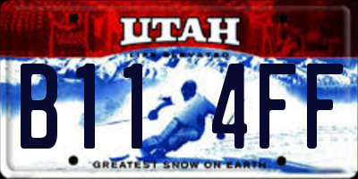 UT license plate B114FF