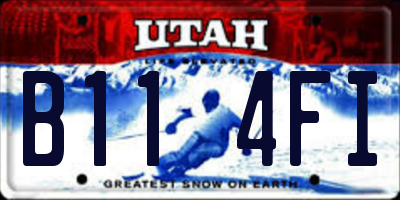UT license plate B114FI