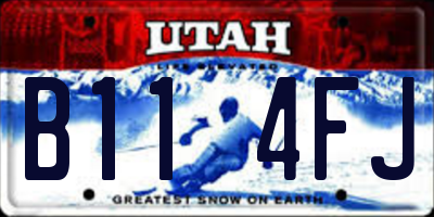 UT license plate B114FJ