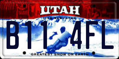 UT license plate B114FL