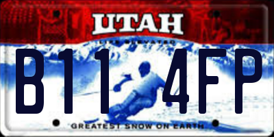 UT license plate B114FP
