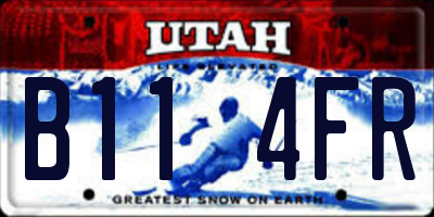 UT license plate B114FR