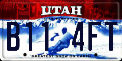 UT license plate B114FT