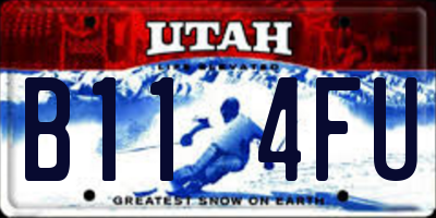 UT license plate B114FU