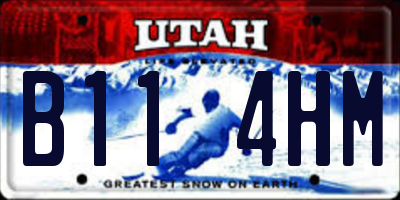 UT license plate B114HM