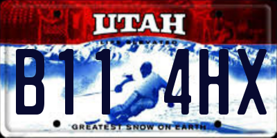 UT license plate B114HX
