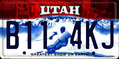 UT license plate B114KJ