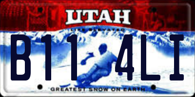 UT license plate B114LI