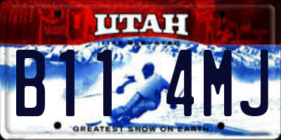 UT license plate B114MJ