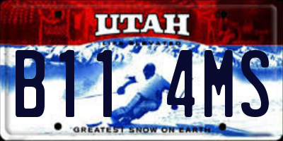 UT license plate B114MS