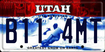 UT license plate B114MT