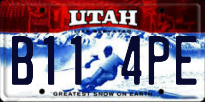 UT license plate B114PE