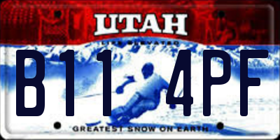 UT license plate B114PF