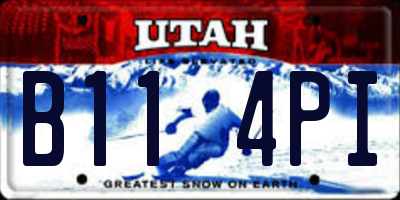 UT license plate B114PI