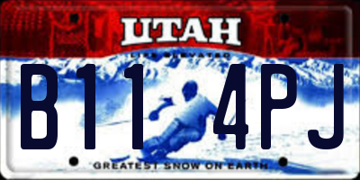 UT license plate B114PJ