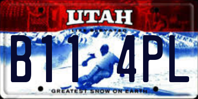 UT license plate B114PL
