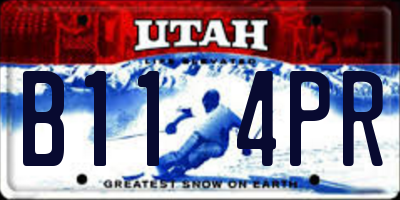 UT license plate B114PR