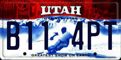 UT license plate B114PT