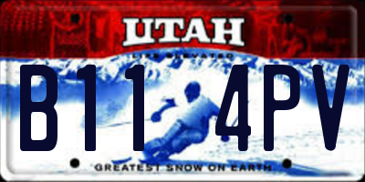 UT license plate B114PV