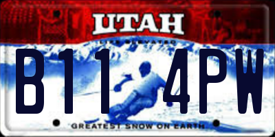 UT license plate B114PW