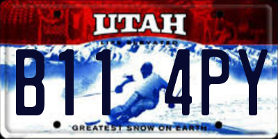 UT license plate B114PY