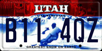 UT license plate B114QZ