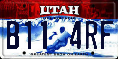 UT license plate B114RF