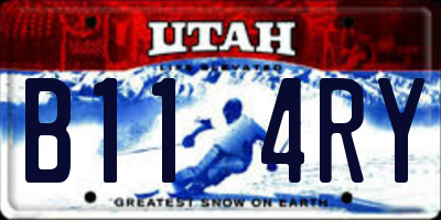 UT license plate B114RY