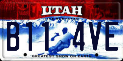 UT license plate B114VE