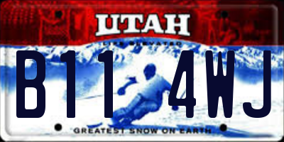 UT license plate B114WJ