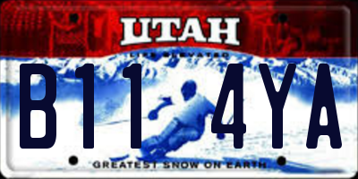 UT license plate B114YA