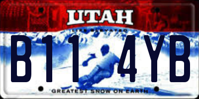 UT license plate B114YB