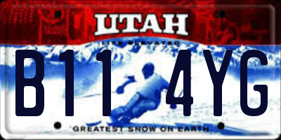 UT license plate B114YG