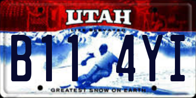 UT license plate B114YI