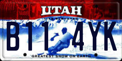 UT license plate B114YK