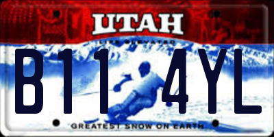 UT license plate B114YL